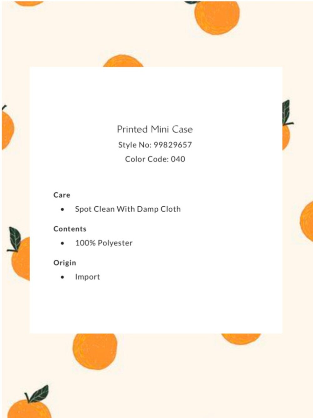 Free People Limited Edition Quilted Printed Mini Case 🍊 Tangerine Dream - Picture 8 of 9